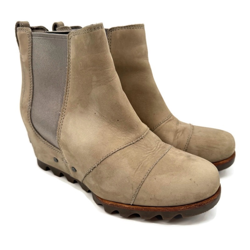 Sorel NL2805 Lea Wedge Chelsea Leather Waterproof Boots Size 8